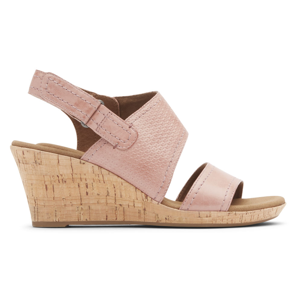 Rockport Sandals For Womens Pink - Briah Asymmetrical 2-Piece - OQ1627054